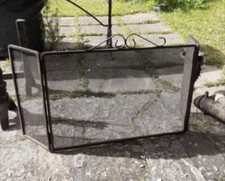 PARE-FEU cheminée 3 VOLETS vintage 118 x 68 cm métal France grille étincelles BE