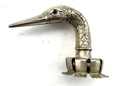 ANCIEN BOUCHON BEC VERSEUR DE BOUTEILLE ZOOMORPHE TÊTE DE HÉRON SPOUT CAP HERIN