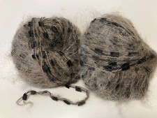 lot de 10 pelotes de laine mohair fantaisie drapeaux/ TAUPE / fabriqué en France