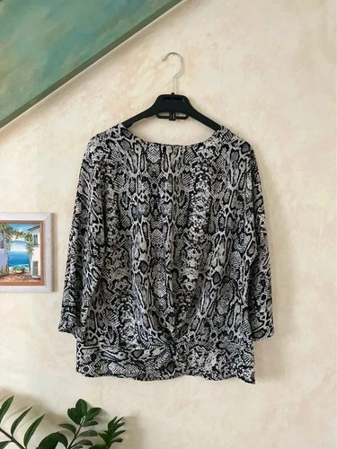 Blouse imprimé python noir
