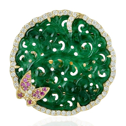 Bague papillon saphir jade - papillon,