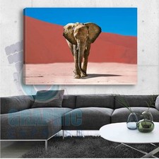 TABLEAU IMPRIMEE ELEPHANT IN THE DESERT DECO MURAL  - EL17