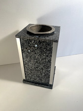 GRAND PHOTOPHORE EN GRANITE VASE FUNÉRAIRE URNE RECTANGULAIRE DÉCORATION FLORALE