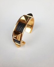 Hermès - Bracelet Médor cuir noir