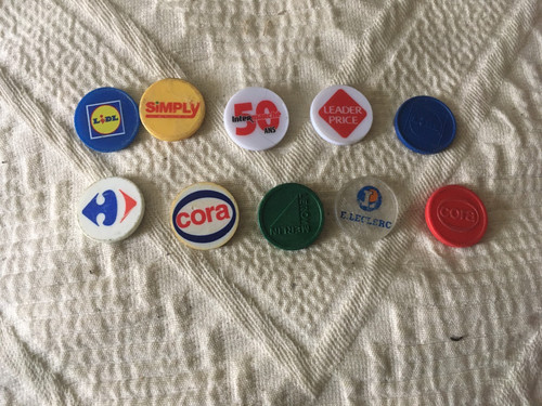 Lot jetons de caddie - de, 10