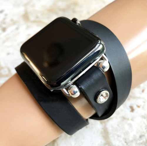 Vintage noir drapé bracelet - vintage,