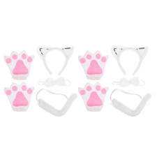  2 Sets Ensemble D'habillage Fille Chat Deguisement Femme Mignon Bandeau