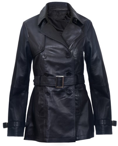 Femmes cuir trench coat - femmes,