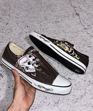 Ed Hardy Brown Sneakers Slip Vintage Y2K avant garde