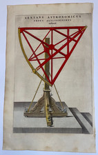 ASTRONOMICAL SEXTANT 1663 WILLEM BLAEU LARGE ANTIQUE VIEW (WITH GOLD)