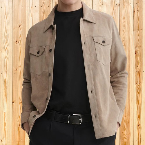 Veste chemise homme beige - veste,