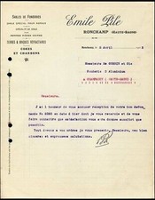 Facture 1913 EMILE PILE à Ronchamp (Haute-Saône) Sables de Fonderies dép 70