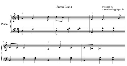 Santa lucia partitions - lucia,, pour