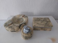 Ensemble Cendrier En Albâtre