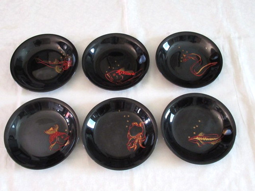 Assiettes creuses noire - 6,