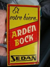 bière SEDAN plaque de propreté en tôle , grande brasserie ardennaise, no émaillé