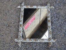 Ancien grand miroir vintage cadre en bois et platre sculpté déco bistrot