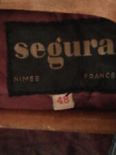 BLOUSON CUIR MOTO SEGURA TAILLE 48 NOIR  Doublé alu bon état année 1976