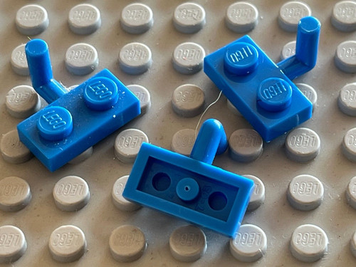 Lego blue plate with hook - 3,