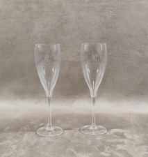 Lot 2 flutes  cristal Champagne Louis Roederer Reims Made in France Vintage 1980