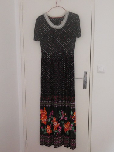 Vintage robe longue maxi femme - robe,