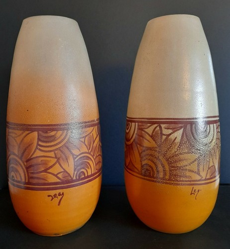 Paire vases verre - de,