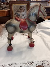 Jouet ancien cheval en carton