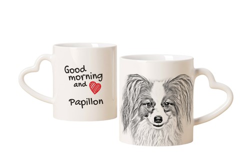 Papillon tasse avec - , chien