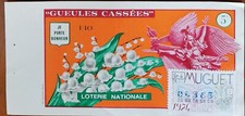 Billet de loterie nationale 1974 Tranche du Muguet 5 frs Gueules Cassées