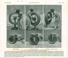 Publicité ancienne voitures le pneu Straight-Side 1926 issue magazine