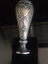 SCEAU A CACHETER en MÉTAL ARGENTÉ Décor Guirlandes Tombantes Art Déco Art