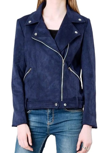 Blouson moto motard - , bleu