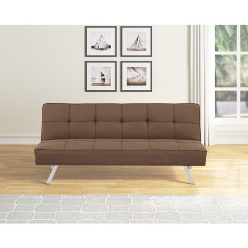 Tufted linen futon sofa bed - tufted,