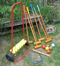 Jeu de Croquet Ancien Jardin Plein air  6 Joueurs vintage