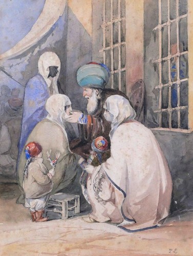 Aquarelle dessin orientaliste