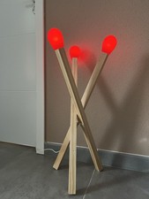 STRÅLA Standleuchte LED „Streichholz“-Design – Holz & dimmbar, IKEA