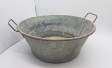Ancienne grande bassine zinc galvanisée Ø 39 cm H 16 cm vintage Etanche