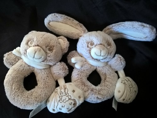 Lot doudou hochet ours lapin - hochet,