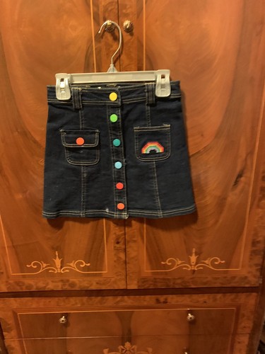 Denim embroidered color button - denim,