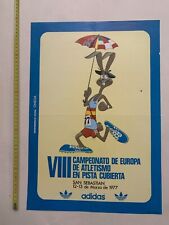 8th european athletics championships San Sebastian 1977 Spain vintage poster