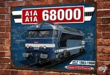 Plaque métal déco 40x30cm Locomotive Diesel A1A-A1A 68000 Train SNCF