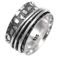 Bague toupie en argent pour femmes bague à quatre toupies bague bijoux en...