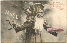 Noel. Père Noel et sa hotte de jouets.Postée de Royan en 1904.