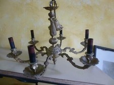 GRAND LUSTRE EN BRONZE A 6 LUMIERES XIXe