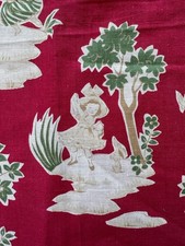 Tissu Ancien 1920 Rouge Coton