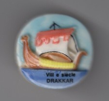 RARE PINS PIN'S .. BATEAU BOAT VOILIER WARSHIP DRAKKAR VIKING PORCELAINE 3D ~EQ