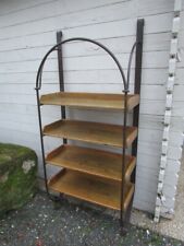 ETAGERE MURALE D' EPOQUE CONTEMPORAINE, FER FORGE ET BOIS