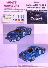 V156 ALPINE A110 1600S RALLYE