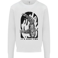 It's Bière Temps Main Squelette Crâne Enfants Pull