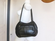 SUPERBE SAC  SYLVAIN LEFEBVRE CUIR SOUPLE NOIR PORTE EPAULE TBE